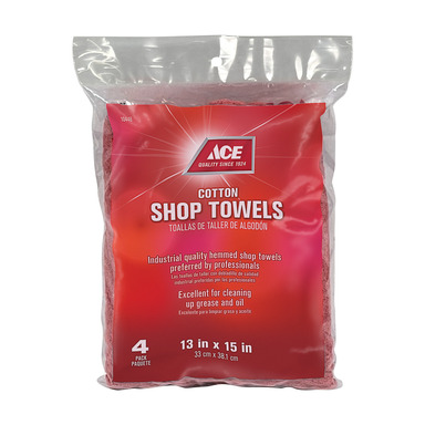 SHOP TOWELS CTTN RED 4PK