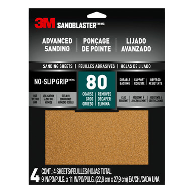 SANDPAPER 9X11 80G 4PK