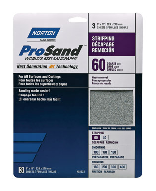 Sandpaper Coarse 60g 3pk