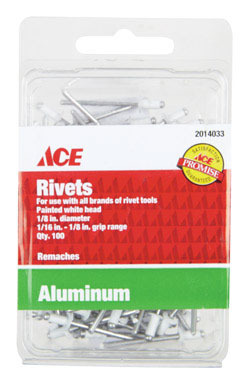 Rivet Wh1/8x1/8ace 100pk