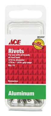 Rivet Al3/16x1/8ace 15pk