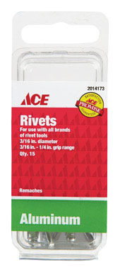 Rivet Al3/16x1/4ace 15pk