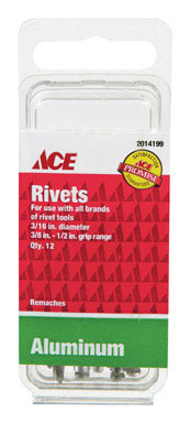 Rivet Al3/16x1/2ace 12pk