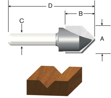 ROUTER BIT 1/2 V-GROOVE