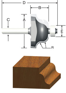 ROUTER BIT 5/32R OGEE