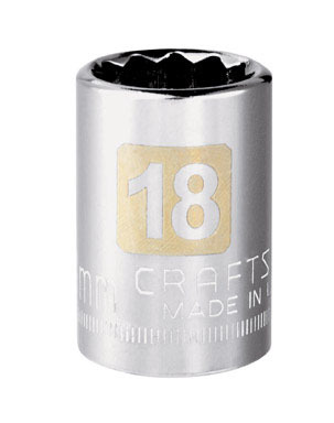 CM SCKT 1/2DR 18MM 12PT