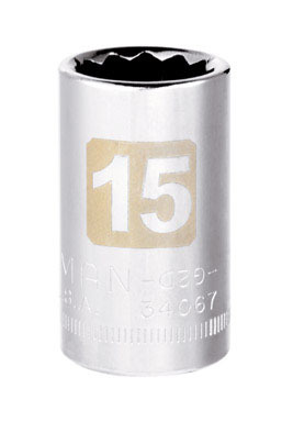 CM SCKT 1/2 DR 15MM 12PT