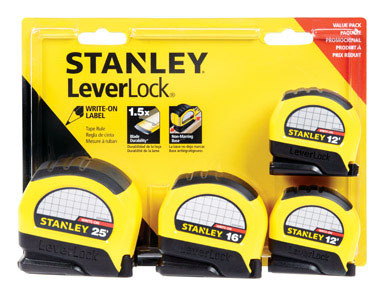 LEVERLOCK TAPE MEAS 4PK