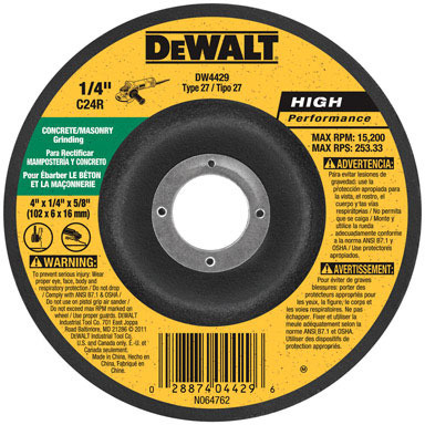 Mas Gnd Whl 4"x1/4"x5/8"