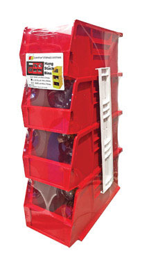 HANG STACK BINS RED 4PK