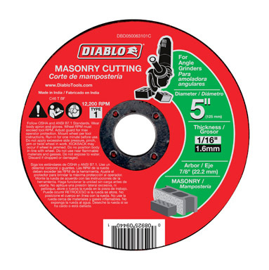 MASONRY CUTOFF DISC 5"