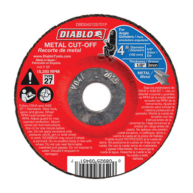 METAL CUTOFF DISC 4"