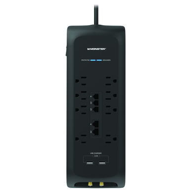 Tv Surge  8out 2usb Blk