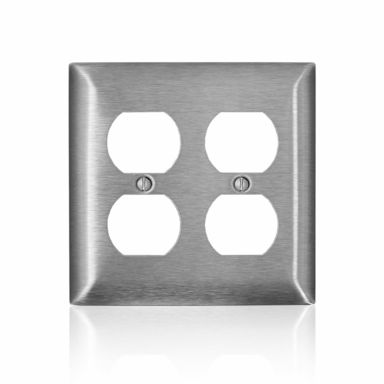 Wallplate 2g Duplex Ss