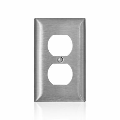 Wallplate 1g Duplex Ss