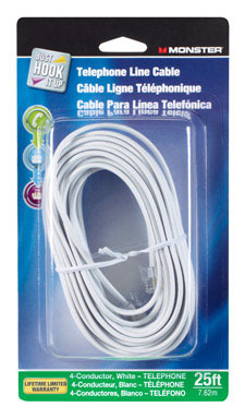 CORD PHONE LINE 25' WHT