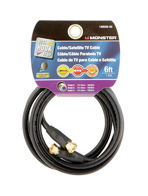 CABLE COAX RG6 6' BLACK