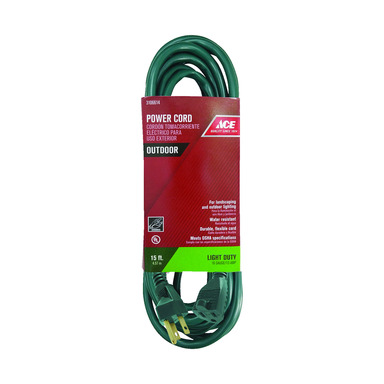 CORD OUTDR 15' GREEN