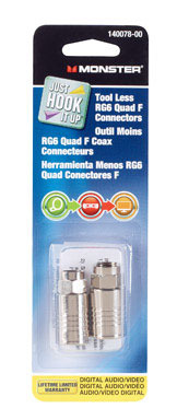 CONNECTOR RG6 QUAD 2PK