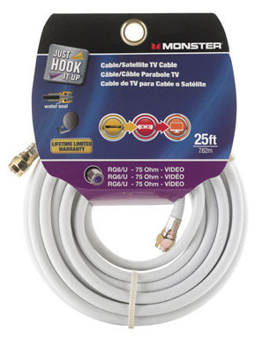 CABLE COAX RG6 25' WHITE