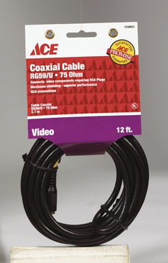 RG59 CABLE RCA 12' BLK