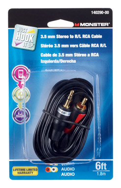 CBLE ADPTER 3.5MM-RCA 6'