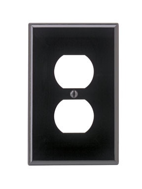 WALL PLATE 1G DUPLX BLK