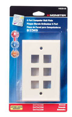 Wallplate 6-port Almond