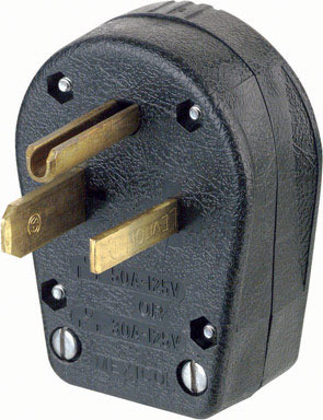 Plug Gnd Dual 30-50a Blk