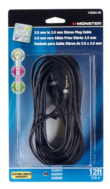 Cable Stereo 12' Black