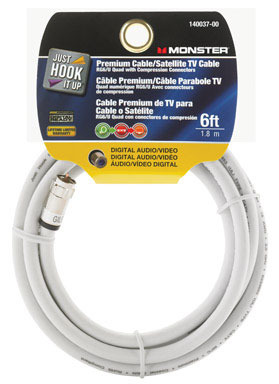 CABLE RG6 QUAD 6' WHITE