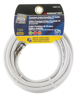 CABLE RG6 QUAD 12' WHITE