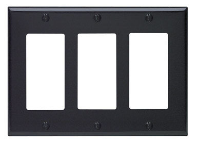 WALLPLATE 3G DECORA BLK