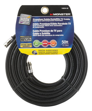 CABLE RG6 QUAD 50' BLACK