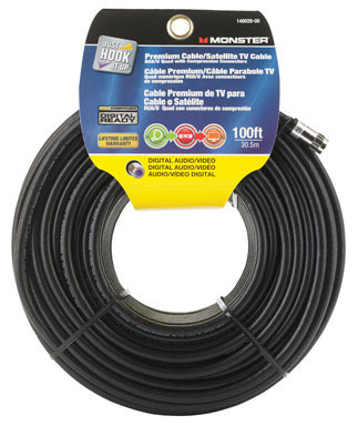 CABLE RG6 QUAD 100' BLK