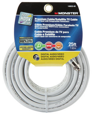 CABLE RG6 QUAD 25' WHITE