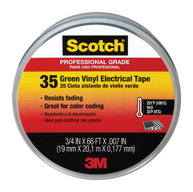 Elect Tape 3/4"x66' Grn