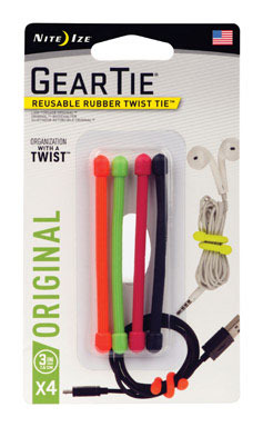 GEAR TIE 3" ASST 4 PK