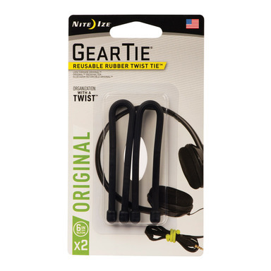 GEAR TIE 6" BLACK 2 PK