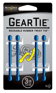 GEAR TIE 3" BLUE 4 PK