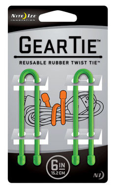 GEAR TIE 6" LIME 2 PK