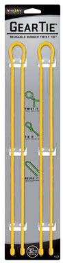 GEAR TIE 32" YELLOW 2 PK