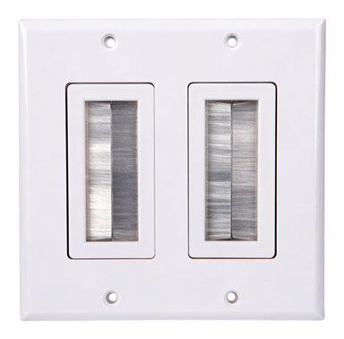 Wall Plate 2g Brush Wht