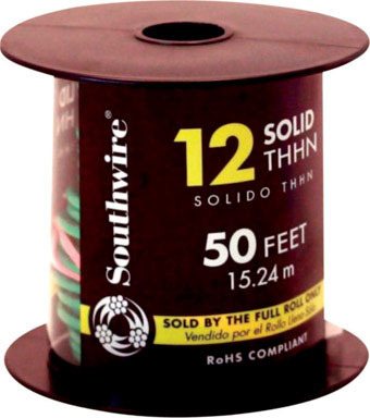 THHN WIRE SOL12G GRN 50'