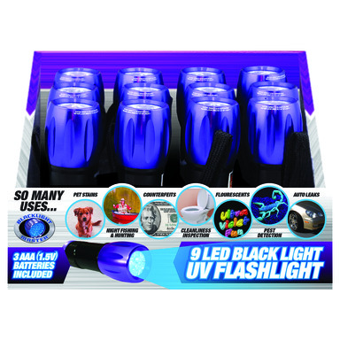 UV FLASHLIGHT 9 LED 15L