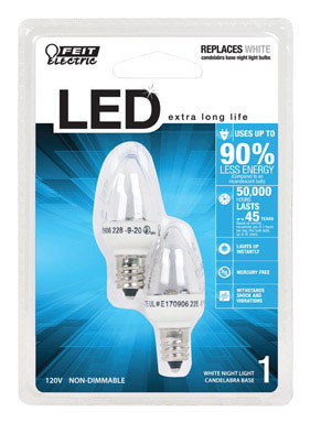 Led E12 C7 Wh 1w 2pk