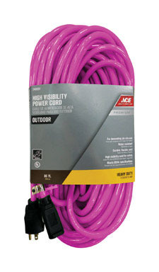 EXT CORD PINK 12/3 80'