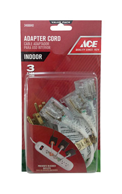 Cord Adapters 8" 3pk Ace