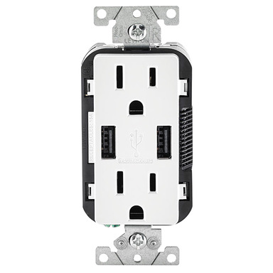 Usb Duplx Receptacle Wht