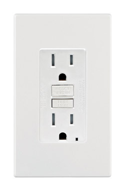 GFI RECPT&WLPLT 15A WHT